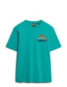 Cl Great Outdoors Chest Tee Tops T-shirts Short-sleeved Blue Superdry