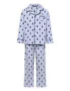 S6-Sleepwear Pant Set Pyjamasetti Pyjama Blue Ralph Lauren Kids