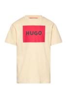 Short Sleeves Tee-Shirt Tops T-shirts Short-sleeved Beige Hugo Kids