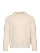 Knitted Cotton Sweater Tops Knitwear Pullovers Beige Mango