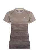 Seamless Ss Top Sport T-shirts & Tops Short-sleeved Brown Asics