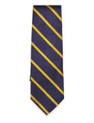 Striped Silk Repp Tie Solmio Kravatti Navy Polo Ralph Lauren
