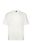 Te_Cotton Tops T-shirts Short-sleeved White BOSS