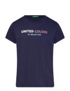 T-Shirt Tops T-shirts Short-sleeved Navy United Colors Of Benetton