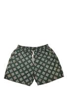 Floral Swim Shorts Uimashortsit Khaki Green Portia 1924