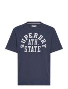 Athletic Ess Tee Tops T-shirts Short-sleeved Navy Superdry