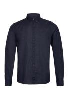 Cfanton 0053 Bd Ls Linen Mix Shirt Tops Shirts Casual Navy Casual Frid...