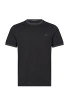 Twin Tipped T-Shirt Designers T-shirts Short-sleeved Black Fred Perry