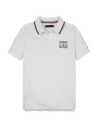 Tommy Flag Hilfiger Polo Reg Ss Tops T-shirts Short-sleeved White Tomm...