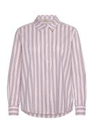 Poplinda Crane Shirt Tops Shirts Long-sleeved Pink Mads Nørgaard