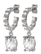 Barbara Ss Crystal Accessories Jewellery Earrings Hoops Silver Dyrberg...