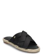 Satin Espadrille Mule Matalapohjaiset Sandaalit Black Tommy Hilfiger