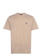 Cotton Jersey Frode Emb Logo Tee Tops T-shirts Short-sleeved Beige Mad...