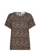 Rwelif Ss Blouse Tops Blouses Short-sleeved Brown Rosemunde