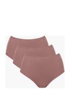 Sloggi Go Daily Cotton Highwaist 3P Alushousut Brief Tangat Brown Slog...