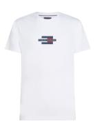 Flag Box Tee Tops T-shirts Short-sleeved White Tommy Hilfiger