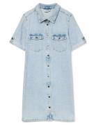 Vmjennie Ss Short Denim Dress Ga Noos Polvipituinen Mekko Blue Vero Mo...