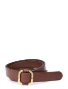 Leather Slide Buckle Belt Vyö Brown Lauren Ralph Lauren