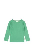 T-Shirt L/S Modal Tops T-shirts Long-sleeved T-shirts Green Petit Piao