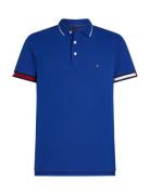 Flag Cuff Slim Fit Polo Tops Polos Short-sleeved Blue Tommy Hilfiger