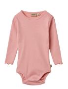 Body L/S Regitze Bodies Long-sleeved Pink Wheat