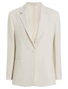 Soft Seersucker Blazer Blazers Single Breasted Blazers Beige Calvin Kl...