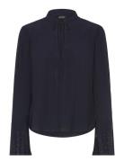 Taika Soft Strass Tops Blouses Long-sleeved Navy Zadig & Voltaire