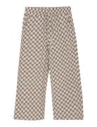 Wide Pants Allover Print Bottoms Trousers Beige Daily 7