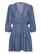 Tjw Chambray Mini Dress Ext Lyhyt Mekko Blue Tommy Jeans