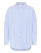 Sunnamw Boxy Shirt Tops Shirts Long-sleeved Blue My Essential Wardrobe