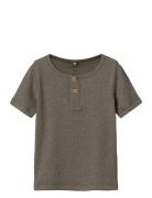 Nmmkab Ss Top Tops T-shirts Short-sleeved Brown Name It