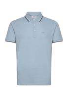 Polo Shirt With Contrast Piping Tops Polos Short-sleeved Blue Lindberg...