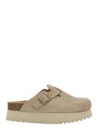 Sl Justine Suede Dark Beige Matalapohjaiset Sandaalit Beige Scholl