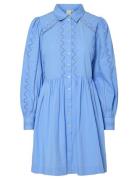 Yaskenira Ls Shirt Dress S. Lyhyt Mekko Blue YAS