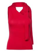 Lyocell -Shoulder Tie Top Tops T-shirts & Tops Sleeveless Red Weekday