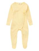Pointelle Cross-Over Full Body Pitkähihainen Body Yellow Copenhagen Co...