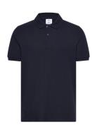 Regular-Fit Cotton Piqué Polo Shirt Tops Polos Short-sleeved Navy Mang...