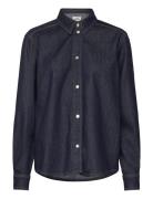 Cosy Denim Crane Shirt Tops Shirts Long-sleeved Black Mads Nørgaard