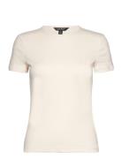 Stretch Cotton Tee Tops T-shirts & Tops Short-sleeved Cream Lauren Ral...