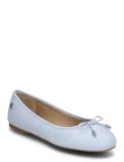 Jayna Nappa Leather Flat Ballerinat Blue Lauren Ralph Lauren