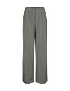 Sc-Paige Bottoms Trousers Wide Leg Khaki Green Soyaconcept