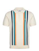 Cttn Vertical Stripe Tops Polos Short-sleeved Cream Original Penguin