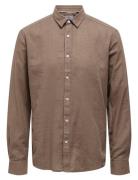 Onscaiden Life Ls Solid Linen Shirt Noos Tops Shirts Casual Brown ONLY...