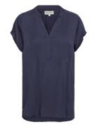 Heatherll Top Ss Tops Blouses Short-sleeved Navy Lollys Laundry