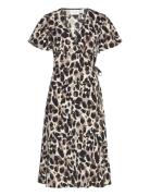 Vilovie S/S Wrap Midi Dress - Noos Polvipituinen Mekko Multi/patterned...