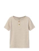 Nmmkab Ss Top Tops T-shirts Short-sleeved Beige Name It