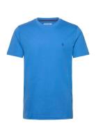 S/S Embroidered Logo Tops T-shirts Short-sleeved Blue Original Penguin