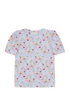 T-Shirt Ss Aop Tops T-shirts Short-sleeved Blue Minymo