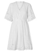 Slfdahlia Ss Short Broderi Dress Noos Mekko White Selected Femme