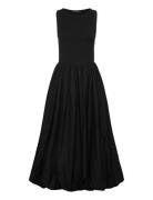 Phoebe Jersey Woven Mix Midi Polvipituinen Mekko Black French Connecti...